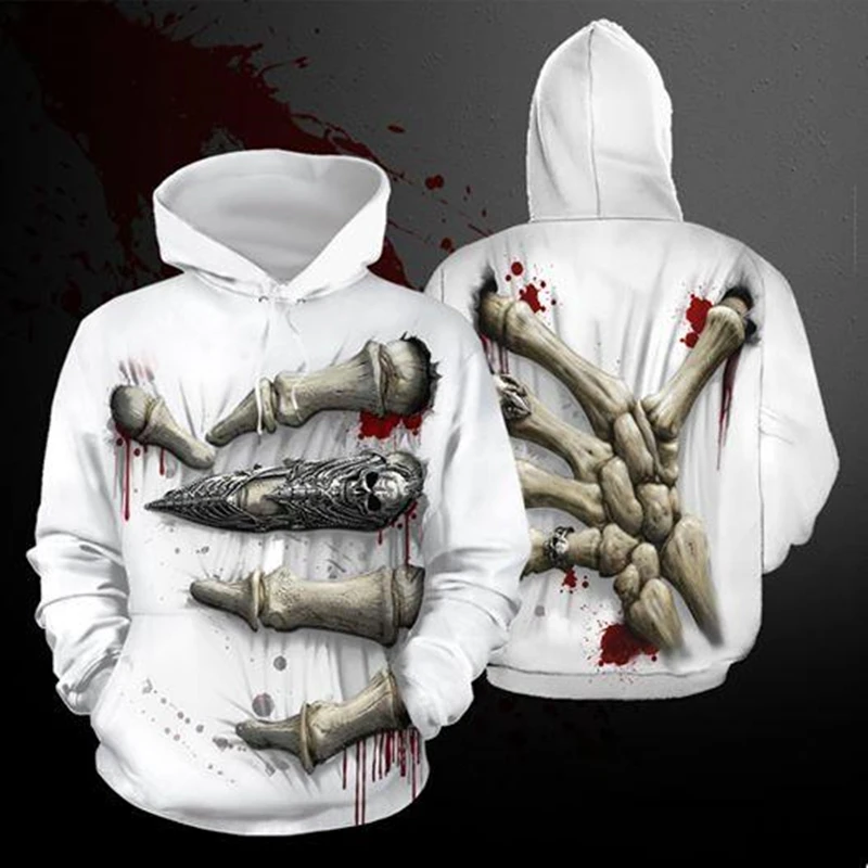 

Осенние толстовки с 3D-принтом черепа, мужская толстовка с капюшоном, уличная одежда унисекс, пуловер, повседневная куртка, спортивные костю...
