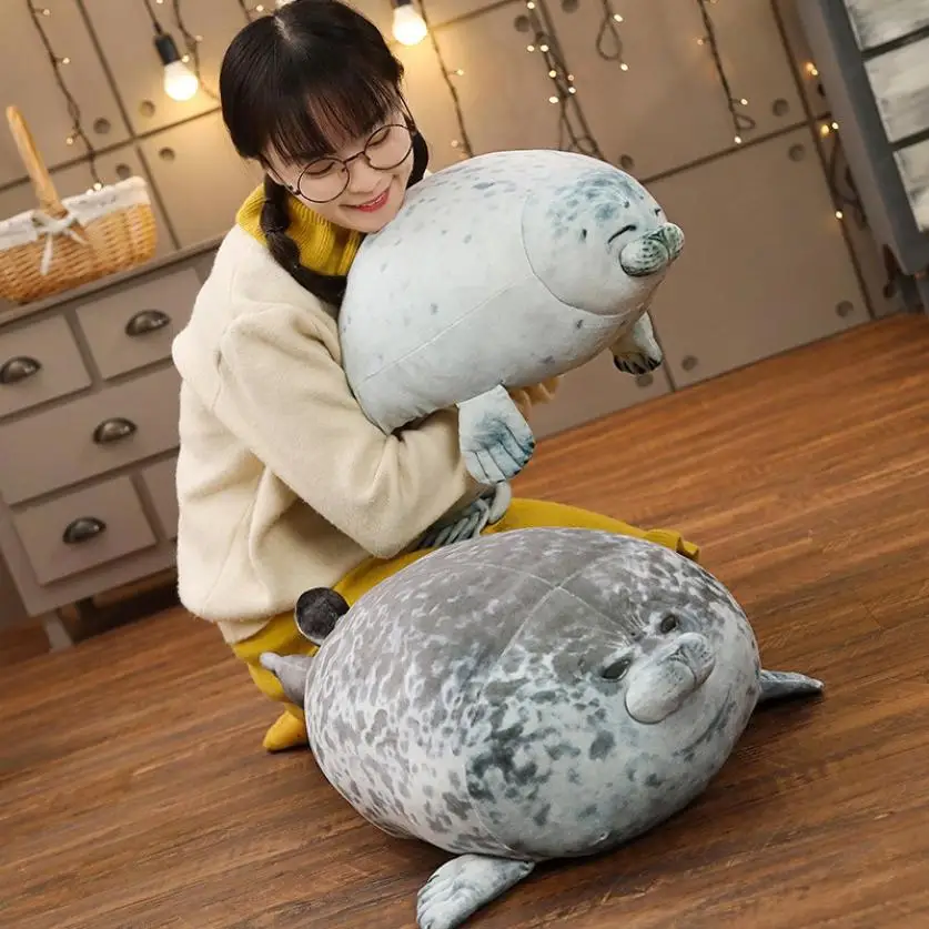 

Chubby Angry Seal Pillow 3D Novelty Sea Lion Doll Plush Stuffed Toy Baby Sleeping Throw Pillow Gifts for Girls