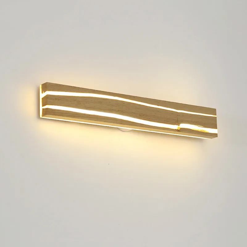 Современный деревянный настенный светильник простой зеркальный для спальни