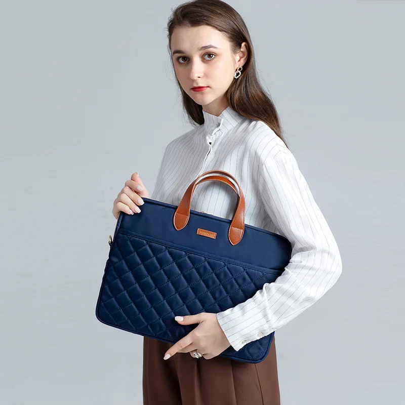 Anti-Shock Briefcase Messenger Bag 14'' Laptop Bag For Women Briefcases Office Business Tote For Document