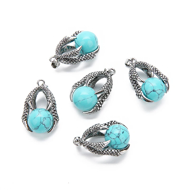 Кулон jinzeyi с голубым камнем в виде дракона опала|Подвески| |