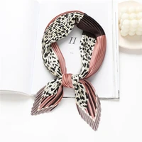 2021 new 70cm crinkle scarf women silk satin print neck tie hair band bag luxury head kerchief bandana foulard for ladies