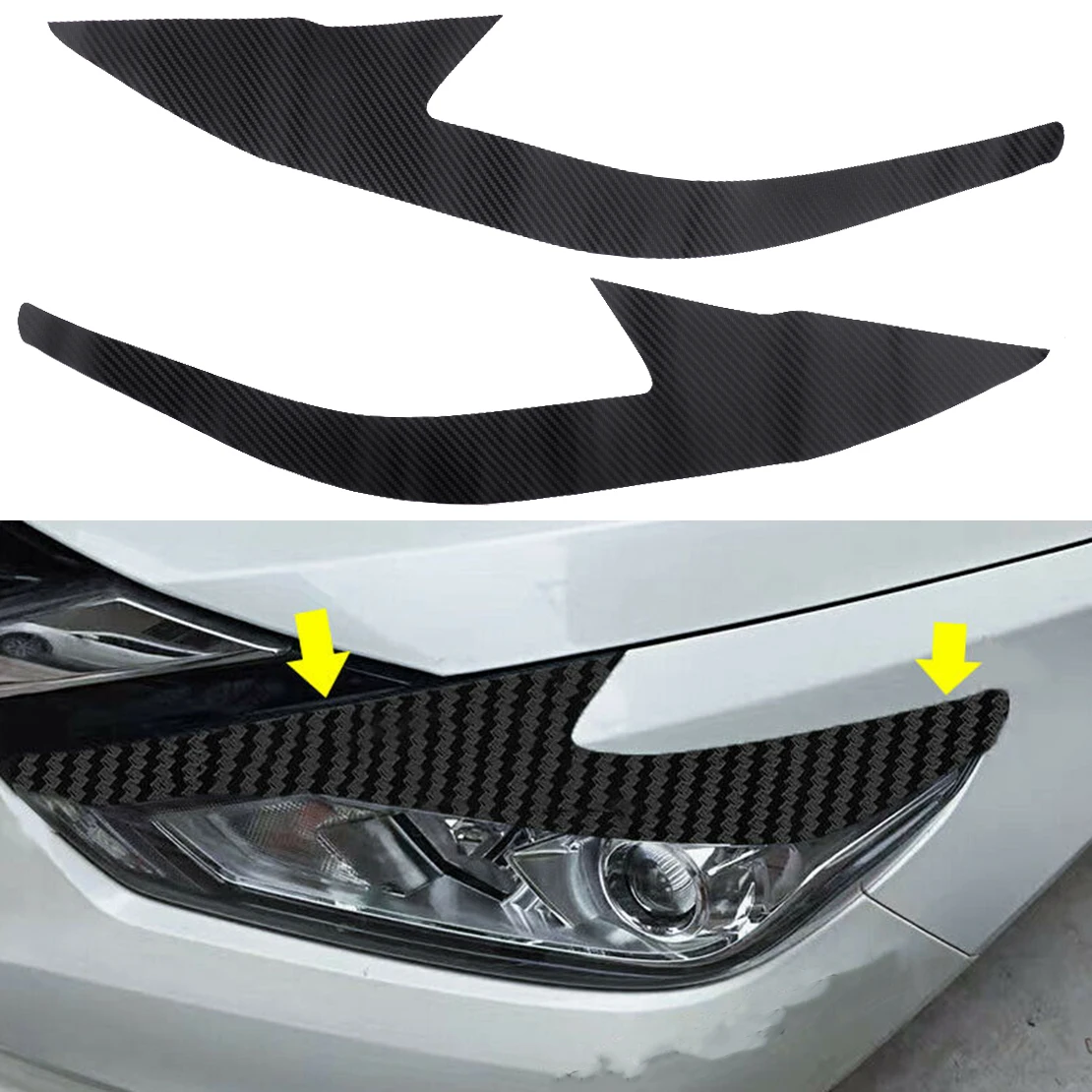 

Новинка, 1 пара, автомобильные фары, накладка на глаза, наклейка, отделка для Nissan Altima 2016, 2017, 2018, винил, 3D, черное углеродное волокно, стиль