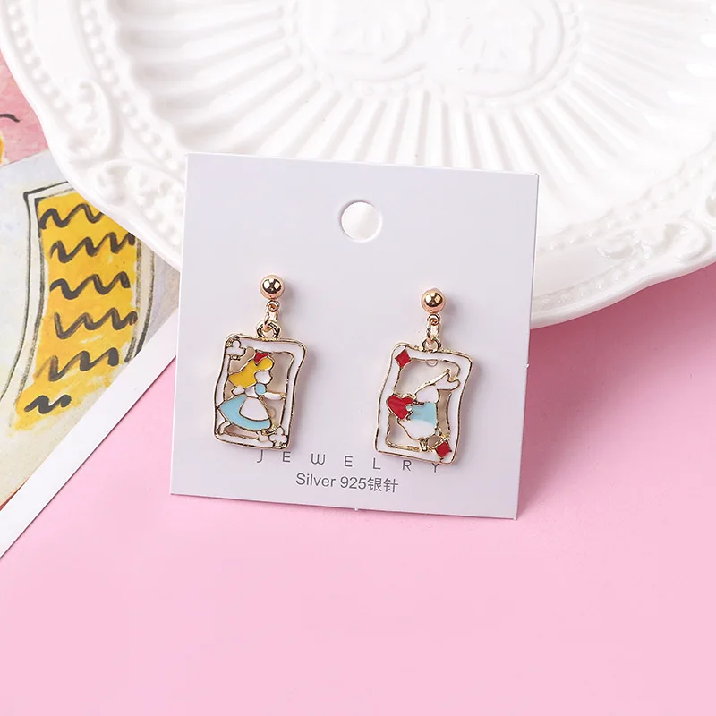 Корейские Мультяшные милые Алиса Банни Серьги в виде единорогов для женщин