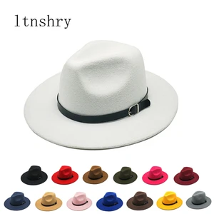Шляпа Круглая для мужчин и женщин, Панама Федора из искусственной шерсти, модная шляпа на зиму осень, в стиле джаз, в европейском, американском стиле