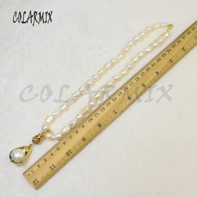 

3 Strand Pearls necklace Natural Pearls necklace Gift for lady Pearls pendant necklace party jewelry Wholesale jewelry 8069