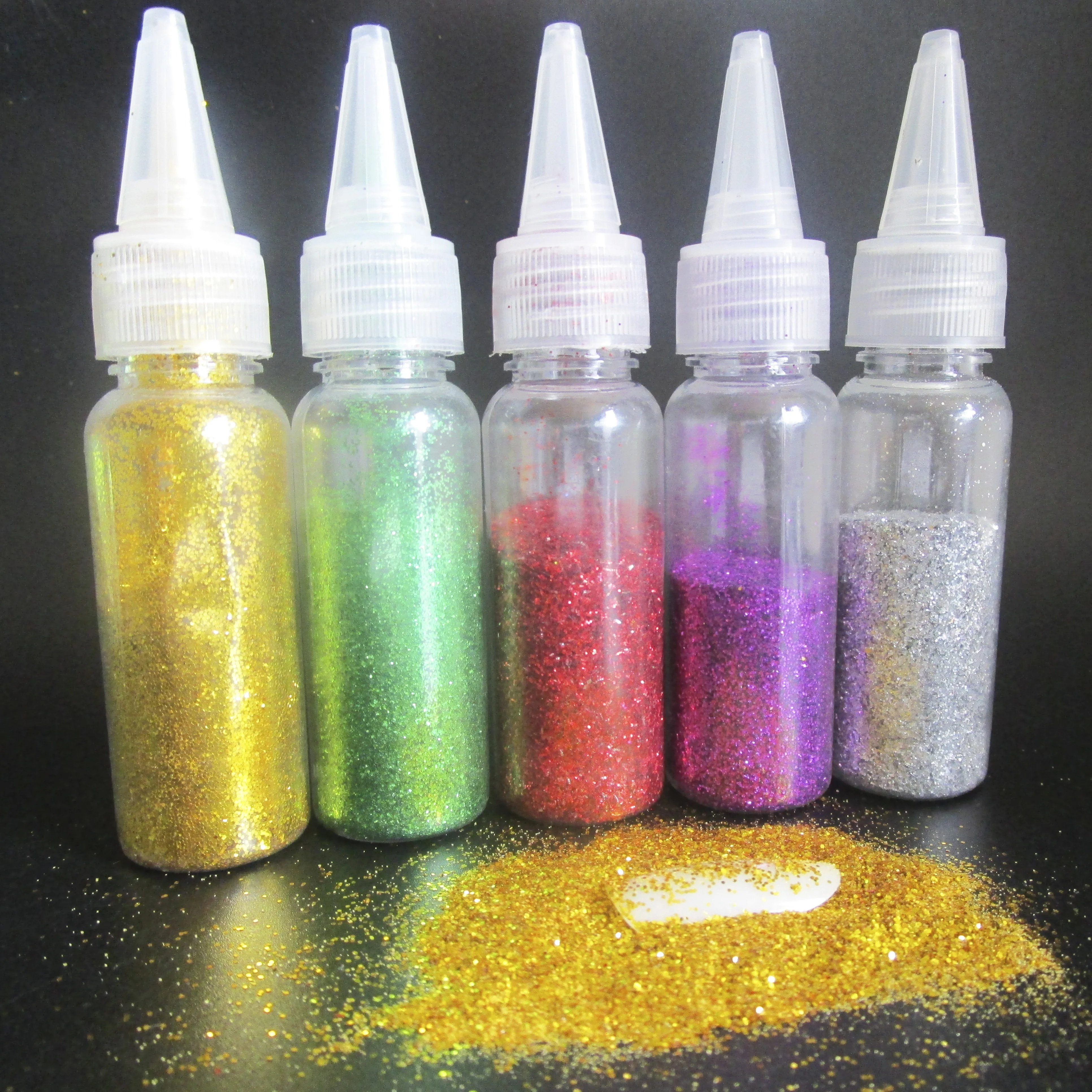 Пигмент для ногтей в 1 флаконе золотистого/серебристого цвета макияжа лица теней