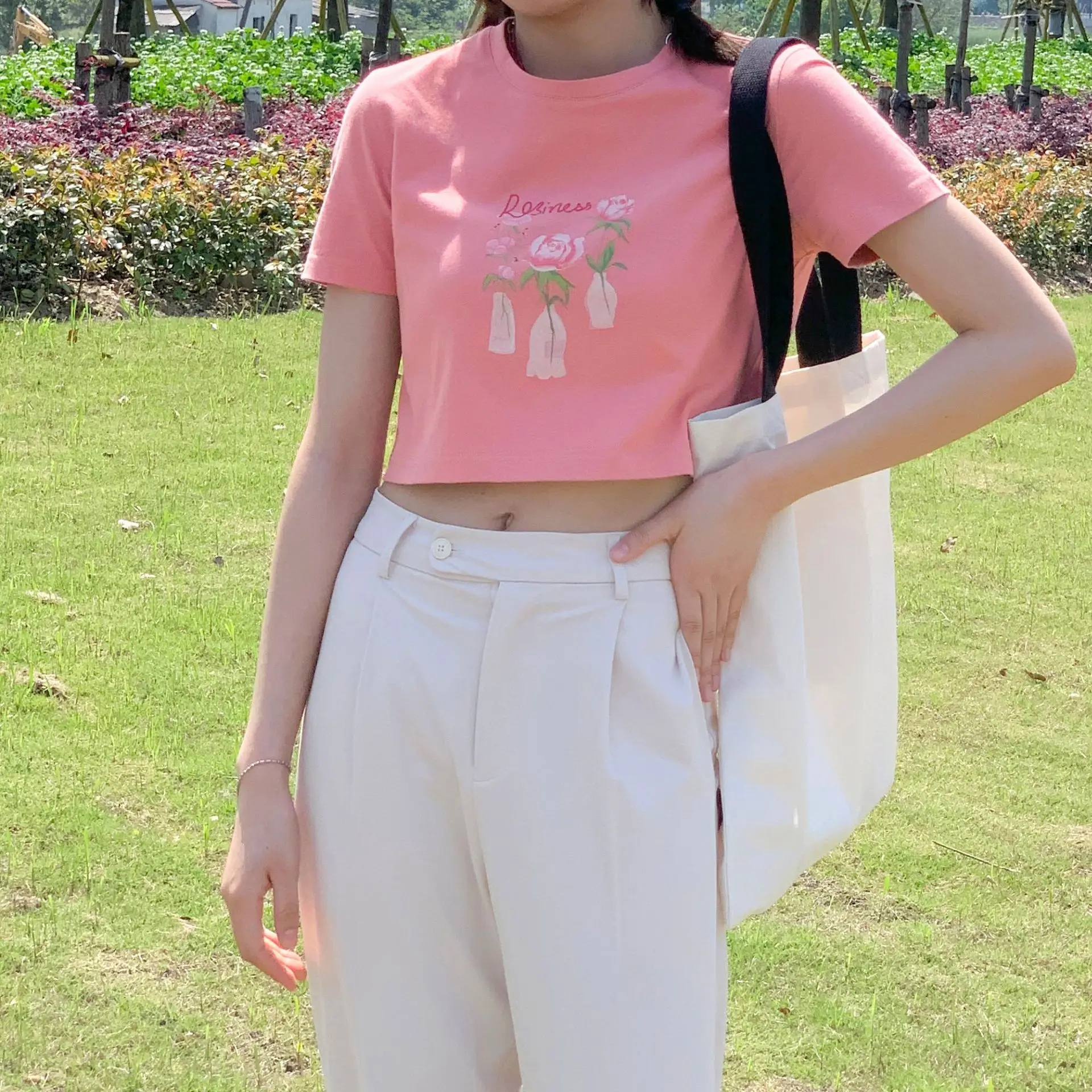 

2021 Fashion New Fresh and Sweet Girl Short Sleeve Top Printed T-shirt