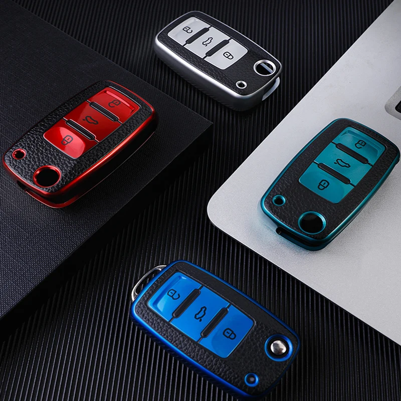 Чехол для автомобильного ключа чехол Volkswagen VW Bora Beetle Caddy T5 Passat Up Eos Tiguan Skoda A5 SEAT Leon Alte