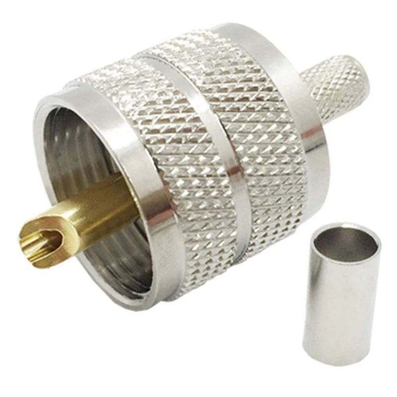 10 шт. UHF штекер PL259 разъем обжимной RG58/142 LMR195 RG400 резьбовое соединение Разъем LSɽ