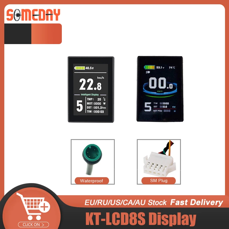 

SOMEDAY KT LCD8S Colorful Ebike Display 24V36V48V Computer LCD Display SM/Waterproof Plug For Electric Bicycle Accessories