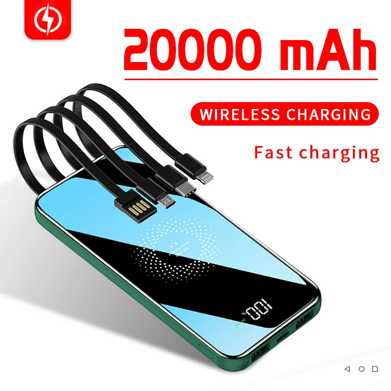 

Внешний аккумулятор с 4 USB-портами, 20000 мАч