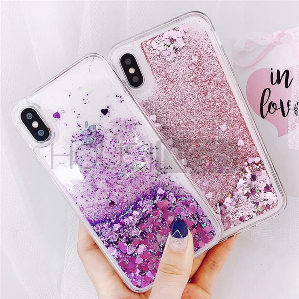 Блестящий чехол с блестками для телефона iPhone 7 8 Plus XS MAX XR модные чехлы жидкими