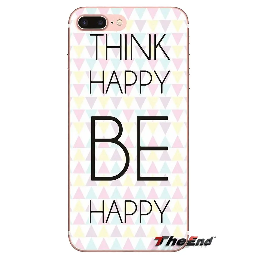 Silicone Case For Huawei G7 G8 P7 P8 P9 P10 P20 P30 Lite Mini Pro P Smart Plus 2017 2018 2019 Think happy be Inspirational |