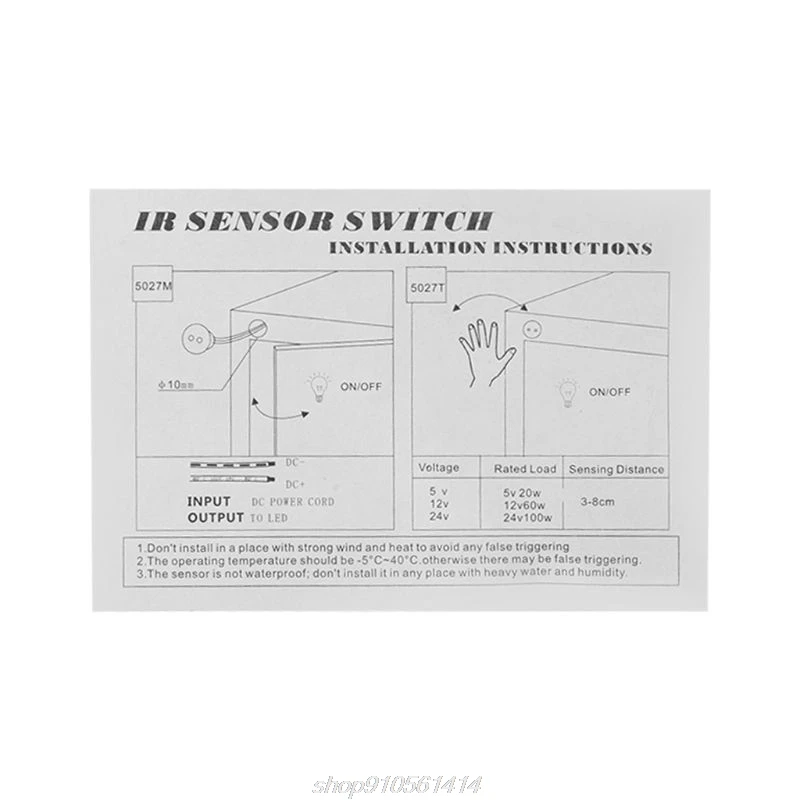 

DC 12V-24V Infrared Hand Wave Sensor Switch 5A Hand Sweep Switch 8cm Sense Distance for Wardrobe Cabinet M15 21 Dropshipping