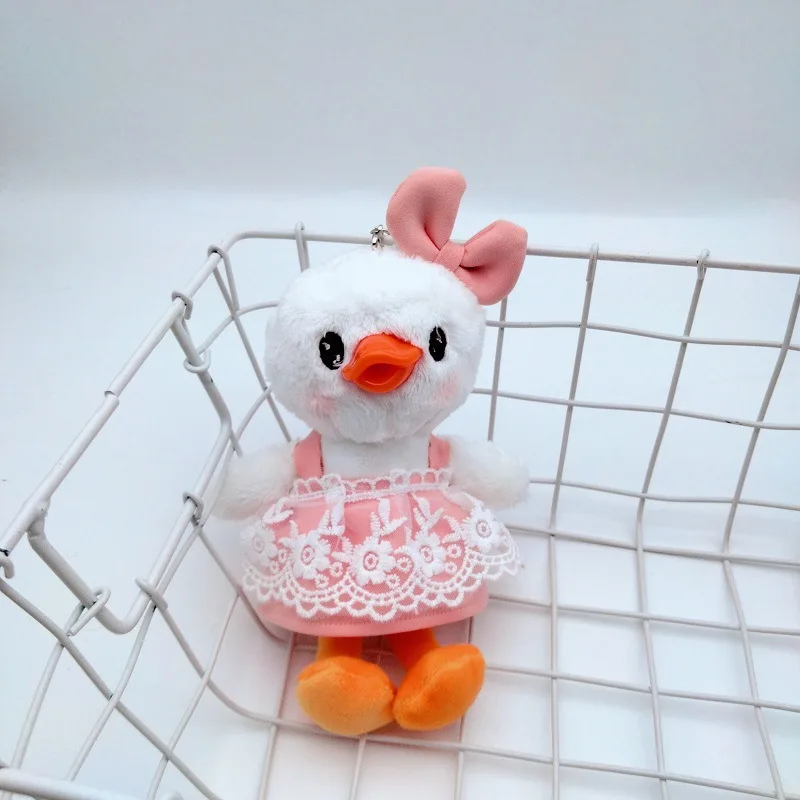 Новинка симпатичное платье-Утенок юбка с цветком модная плюшевая подвеска