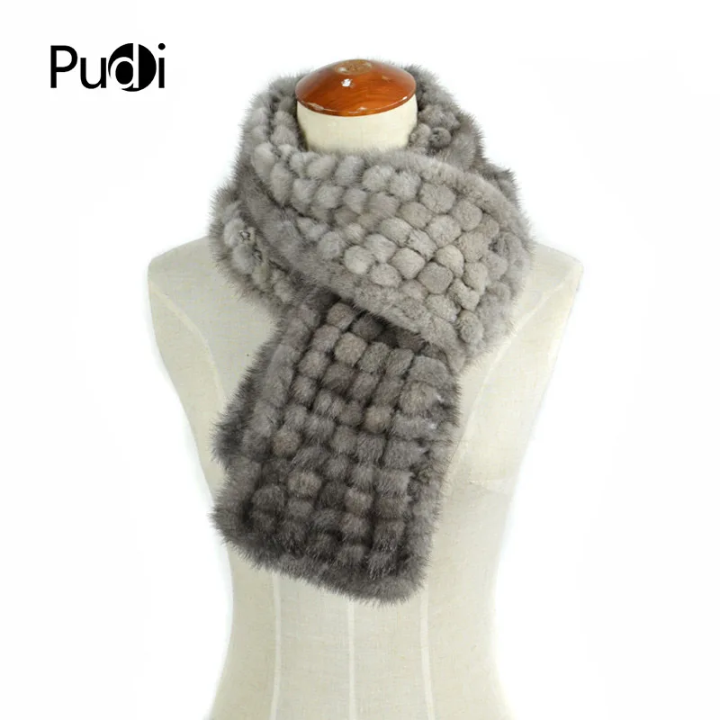 

Шарф женский из натурального меха норки SCM034, зимний теплый