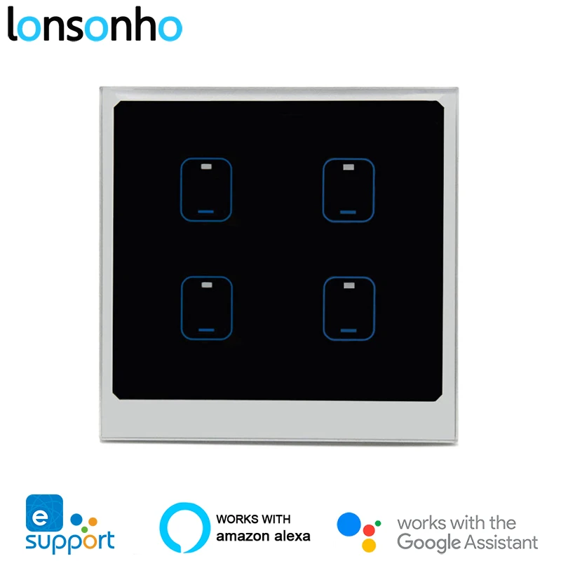 Lonsonho умный Wifi переключатель eWeLink EU UK 1 2 3 4 банда работает с Alexa Google Home мини помощник умный дом автоматизация