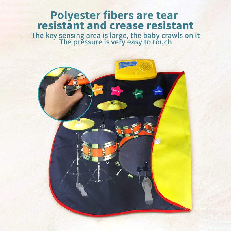 

Children Dancing Jazz Drum Music Mat Baby Enlightenment Music Learning Blanket Lighting Puzzle Multifunctional Toy