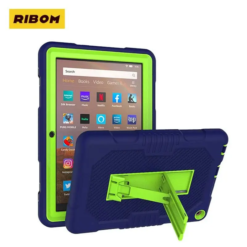 

Чехол для планшета Kindle Fire HD8 Plus 2020 дюйма, безопасный для детей, сверхпрочный силиконовый Жесткий Чехол для Антибликовой игры HD 8 2020 дюйма, Чех...