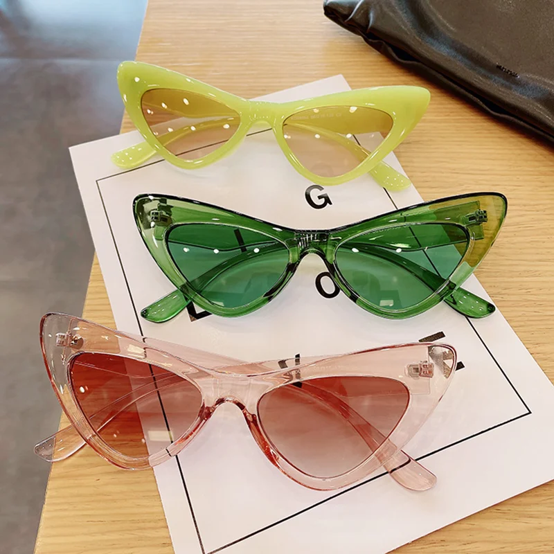 

Sunglasses Yellow Gothic Style Retro Y2K Cozmo 90s Aesthetic Decorative Trend Fashion Cat's Eye Vintage Sun Protection Glasses