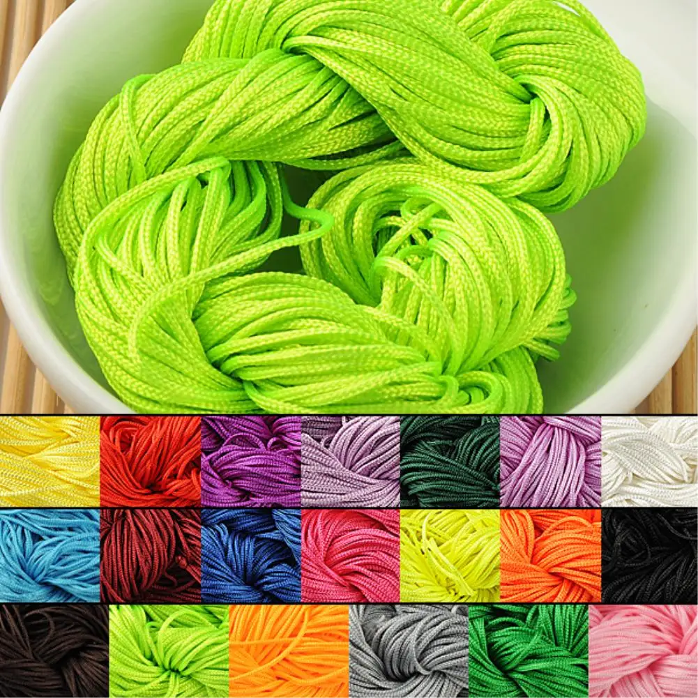 

100% NEW Cheap! Hot Sale 19 Colors Nylon Cord Thread Chinese Macrame Rattail 1mm*22M Rope For DIY Bracelet Chinese Knot Cord