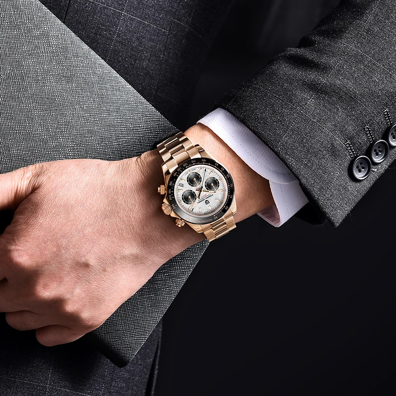 PAGANI Design VK63 Top Brand Men's Sports Quartz Watch Sapphire Stainless Steel Waterproof Chronograph Luxury Reloj Hombre | Наручные