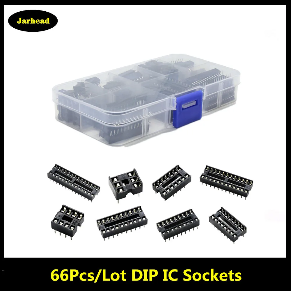 66 шт./лот DIP IC Разъемы адаптер тип пайки набор разъемов 6 8 14 16 18 20 24 28 контактов для