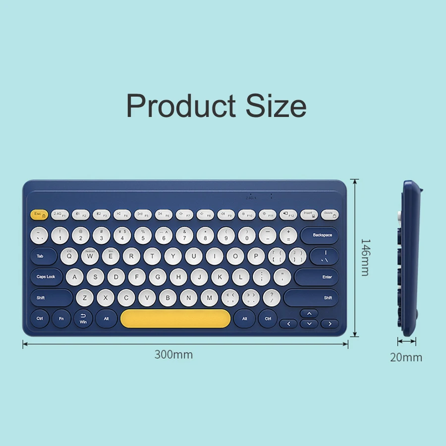 

2.4G Wireless+Bluetooth-compatible Dual Mode Gaming Keyboard For Macbook Tablet iPad Phone Silent Tablet iPad Keyboard Gamer