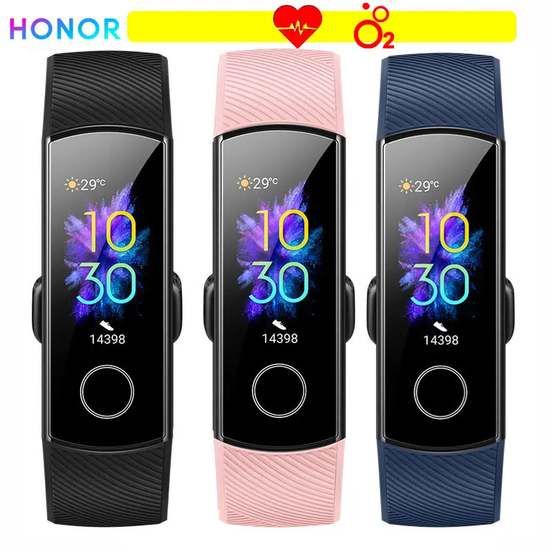 Смарт браслет HONOR Band 5 с оксиметром цветным экраном пульсометром и датчиком сна