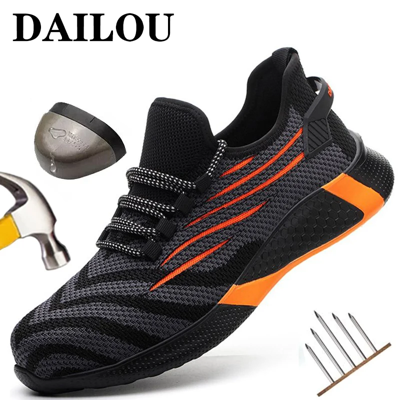 Мужская Рабочая защитная обувь рабочие кроссовки с защитой от проколов