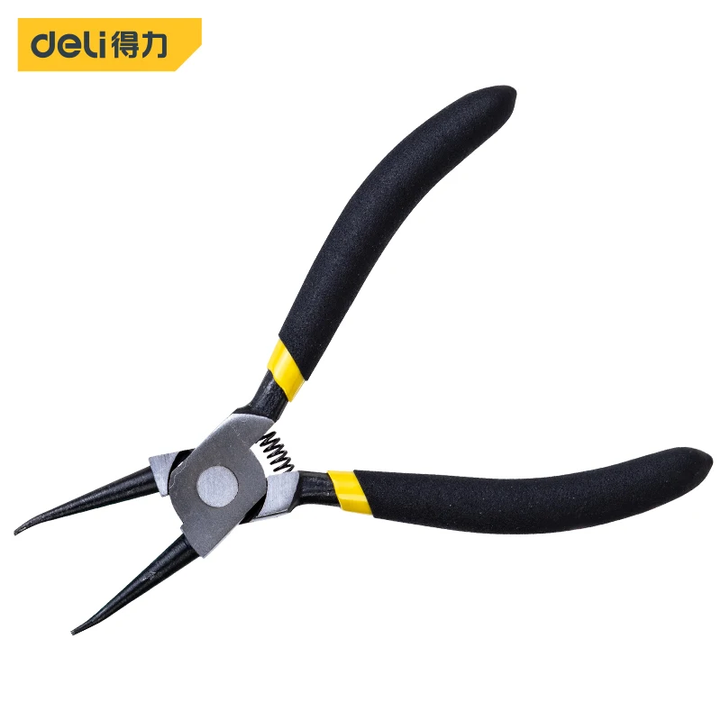 

deli Professional 5/7/9/13 Inches Internal Circlip Pliers External Bend Clamp Point Shaft Snap Ring Bent Nose Repair Hand Tools