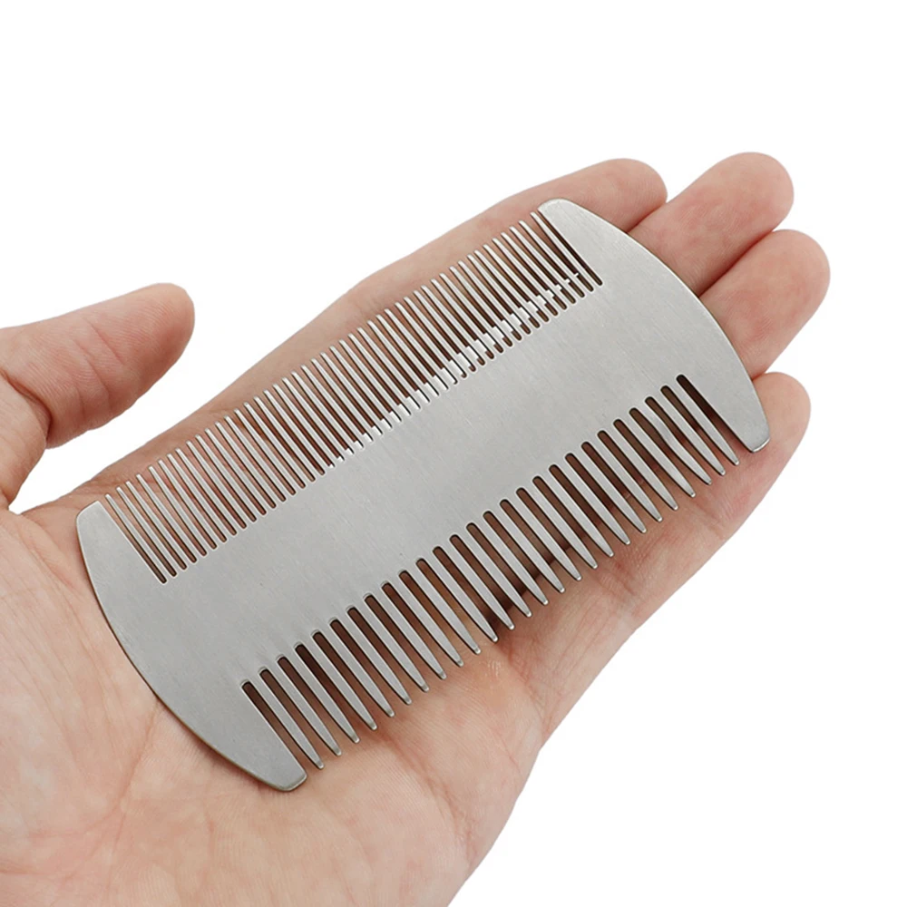 

Man Stainless Steel Beard Comb Double Side Teeth Mustaches Beard Brush Comb Fashion Hair Brush