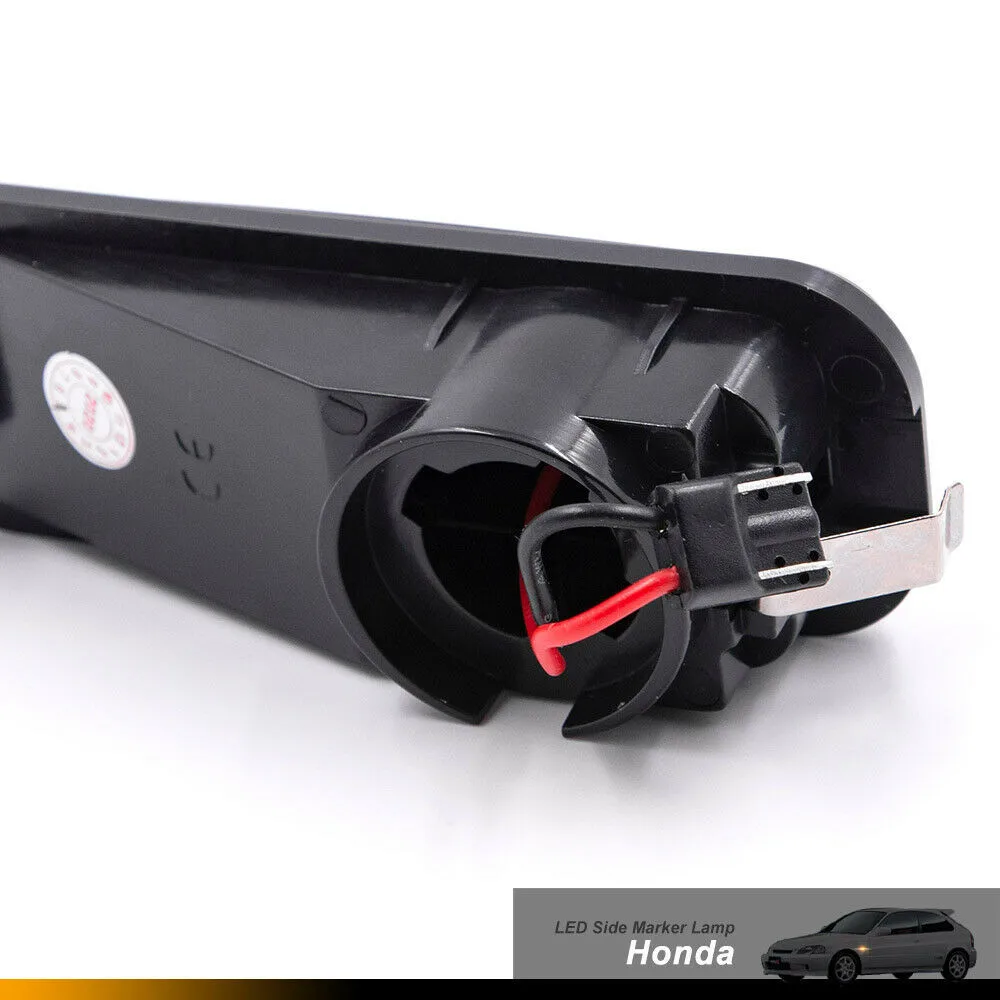 

For 1996-2000 Honda Civic CR-V Light Front Side Marker Led Smoke Lens 2 Pcs 3500k