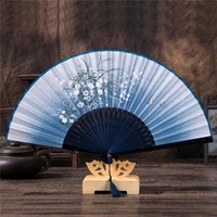chinese fan hand fan held folding fan grass flowers fan with a fabric sleeve for chinese decorating stage performances weddings
