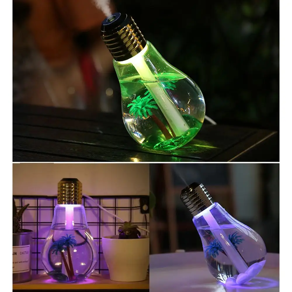 

USB Ultrasonic Humidifier Home Office Mini Aroma Diffuser LED Night Light Aromatherapy Mist Maker Creative Bottle Bulb Humidifie