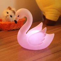 ins new creative flamingo same night light swan feeding light baby toy light pink girl cartoon light desktop decor bedroom decor