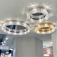 new modern crystal ceiling lamp chrome led decorative light for living room room fashion lighting