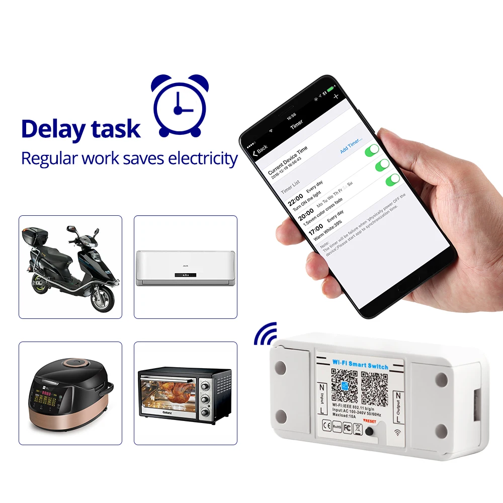 Умный AC100 ~ 240V Maxload10A Magic Home WiFi/Bluetooth переключатель светодиодный контроллер