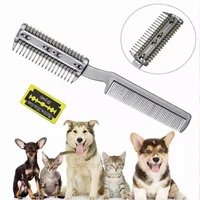 pets fur knot cutter dog grooming shedding tools pet cat hair removal comb brush stainless steel comfort flea hair grooming tool