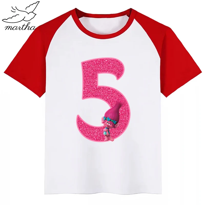 Модная футболка с забавным принтом и цифрами троллей на День рождения детские