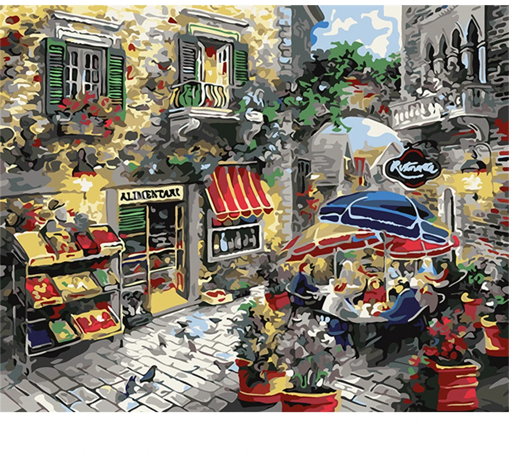 

CraftArtGo Painting By Numbers Landscape Drawing On Canvas HandPainted Gift Picture By Number Waterfall Kits Home Decoration