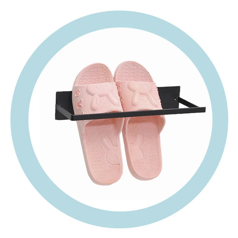 

Wrought Iron Hanger Storage Finishing Rack Free Punching Wall Hanging Balcony Multifunctional Hanging Storage Rack Dropshipping