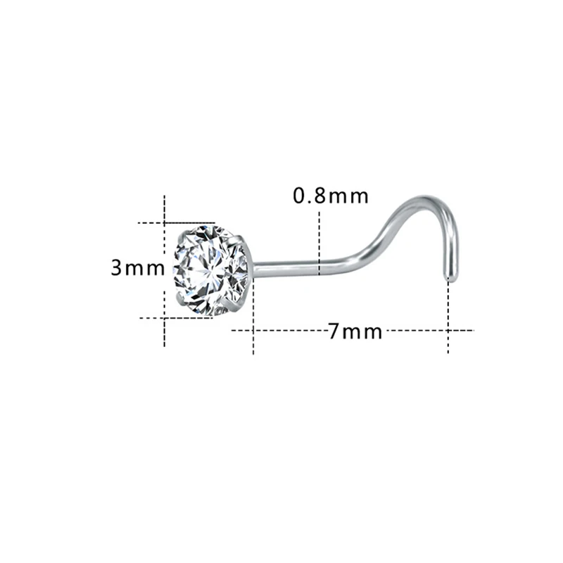 3 шт. хирургическая Сталь сердце фальшивый нос кольцо с винтом цветочным зажимом