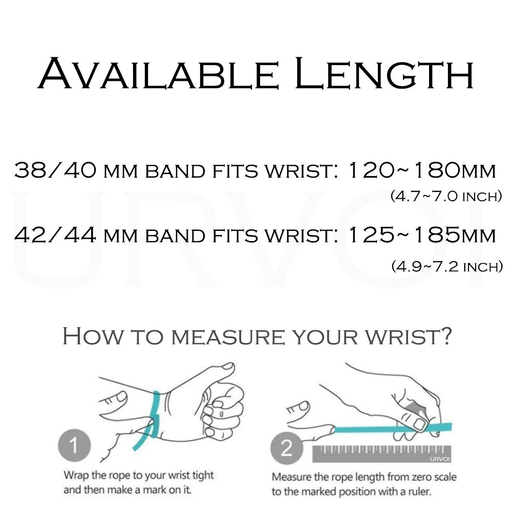 Ремешок URVOI для Apple Watch series 7 6 SE 5 4 3 2 1 ремешок из натуральной кожи iWatch тонкий