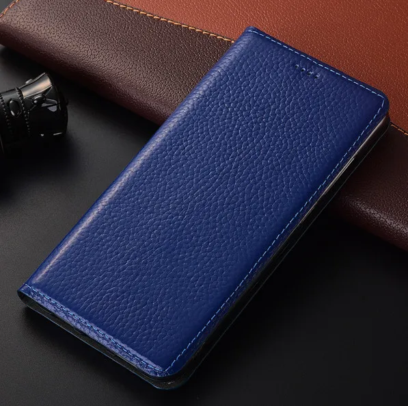 Деловой чехол из натуральной кожи с откидной крышкой для телефона Xiaomi Redmi Note 8 Pro/Redmi Note 8 - Цвет: Blue