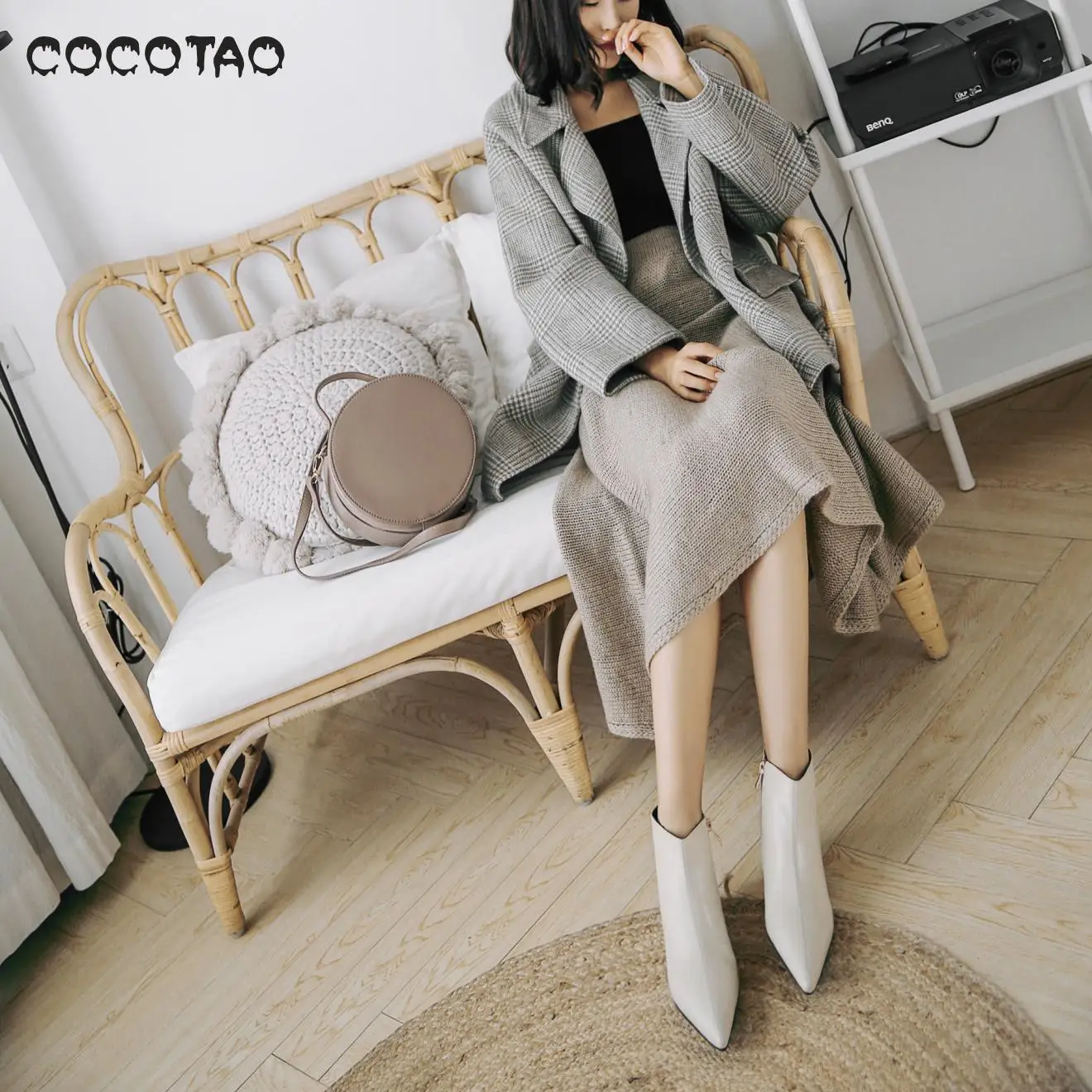 2019 г. Новое поступление ботильоны из Pu искусственной кожи Coco & Tao на молнии с