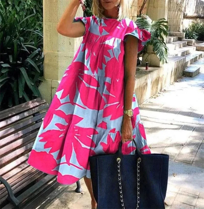 Платье-трапеция женское свободного кроя модное повседневное милое праздничное