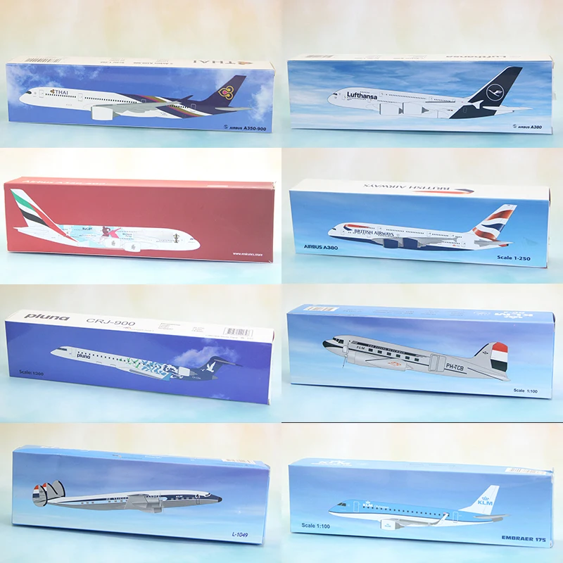 A330 A350 A380 B787 E 175 Concord Lufthansa DELTA KLM ETIHAD Finnair Air Berlin Airlines ABS пластиковый сборный самолет