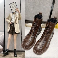 martin boots womens autumn and winter new style plus velvet korean fashion thick soled increased side zipper casual short boots